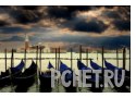 Город, облака, вечер, тень, гондола, вода, венеция Город, облака, вечер, тень, гондола, вода, венеция