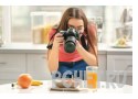 Блюдо, сок, кухня, камера, банан, фотограф, стакан, стол, грейпфрут Блюдо, сок, кухня, камера, банан, фотограф, стакан, стол, грейпфрут